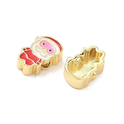 Christmas Brass Enamel Beads KK-I474-G19-1
