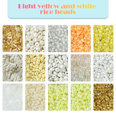 DIY Round Glass Beads Bracelets Making Kits SEED-FS0001-34-1