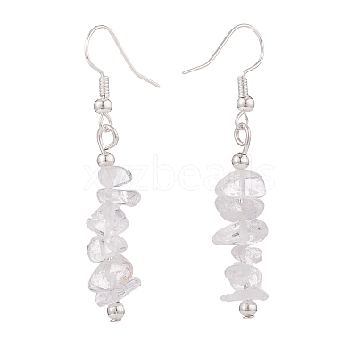 Natural Quartz Crystal Chips Beaded Jewelry Set SJEW-JS01232-05-1