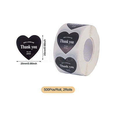 2Roll Heart with Thank You Roll Stickers DIY-TA0013-58B-1