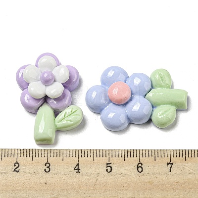 Opaque Resin Decoden Cabochons RESI-F052-B06-1