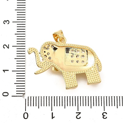Brass Micro Pave Cubic Zirconia Pendants KK-C087-23G-1
