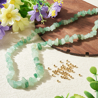 1 Strand Natural Green Aventurine Chip Beads Strands G-TAD0001-02A-1