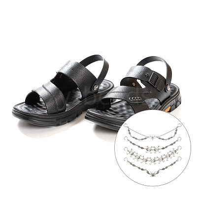 8Pcs 4 Styles Gothic Style Skull Wing Iron Twisted Boot Strap Chains for Halloween FIND-AB00066-1
