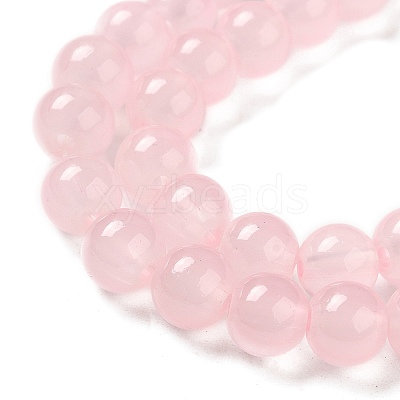 Baking Paint Imitation Jade Glass Round Bead Strands X-DGLA-Q021-8mm-45-1