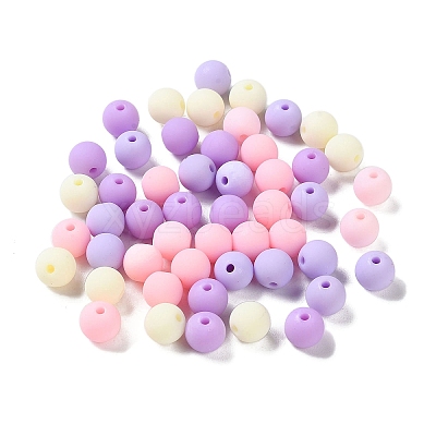 Rubberized Style Imitated Silicone Acrylic Beads MACR-D029-01E-1