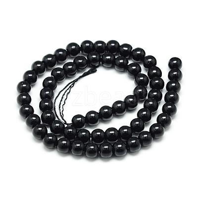 Natural Black Tourmaline Beads Strands G-S150-30-6mm-1