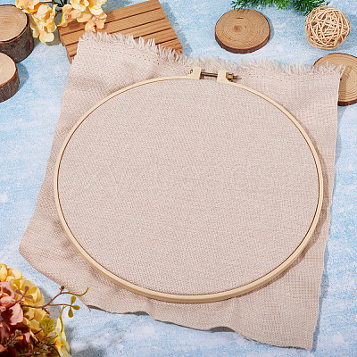 Plastic Imitation Bamboo Cross Stitch Embroidery Hoops TOOL-TADJ0001-03E-1