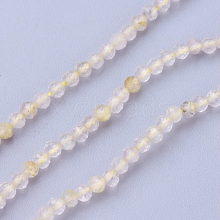 Natural Gold Rutilated Quartz Beads Strands G-F619-10A-2mm-1