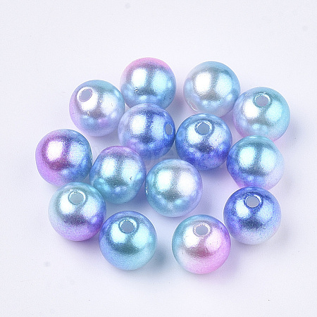 Rainbow ABS Plastic Imitation Pearl Beads LS-OACR-Q174-4mm-02-1