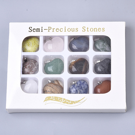 Natural Mixed Stone Pendants G-R461-29-B-1