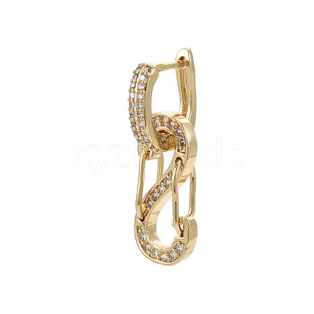 (Jewelry Parties Factory Sale)Brass Micro Pave Clear Cubic Zirconia Huggie Hoop Earring EJEW-R144-003-NF-1