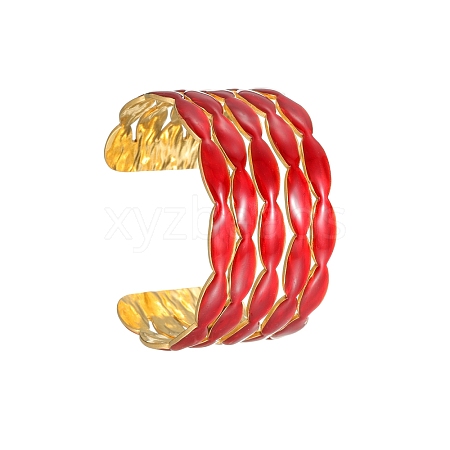 Oval 304 Stainless Steel Cuff Bangles BJEW-F525-03D-G-1