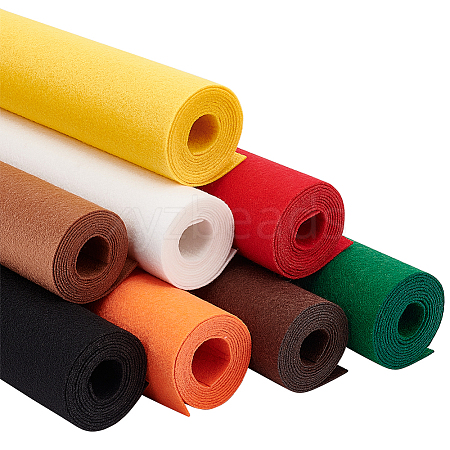 BENECREAT 8 Rolls 8 Colors Polyester Felt Fabric DIY-BC0010-04B-1