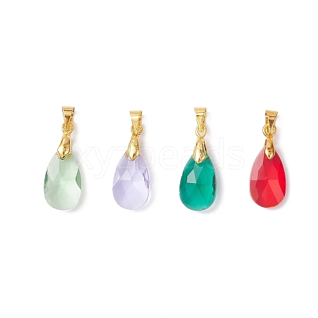Brass Glass Pendants PALLOY-JF04501-01-1