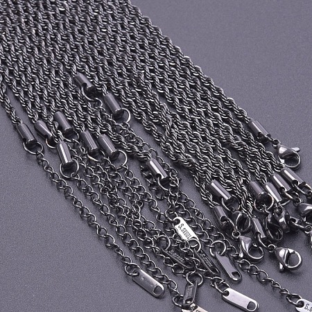 304 Stainless Steel Rope Chain Necklaces HK1037-4-1