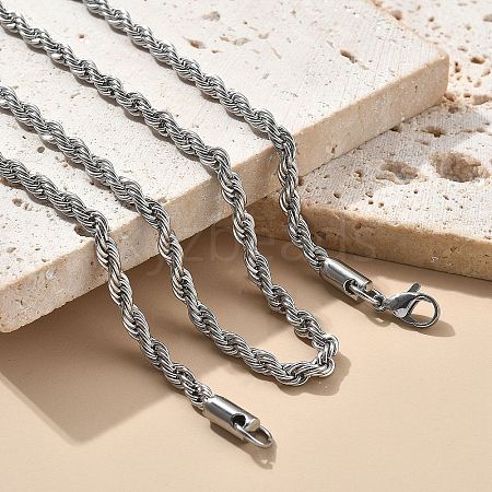 Brass Rope Chain Necklaces for Men Women NJEW-G160-09P-1