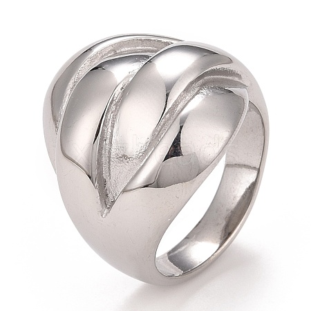 Non-Tarnish 304 Stainless Steel Textured Chunky Finger Ring for Men Women RJEW-B040-03P-1