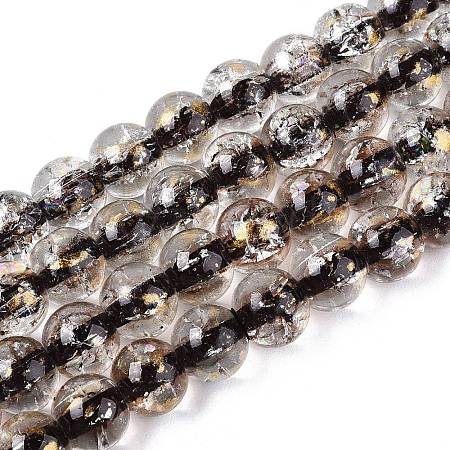 Crackle Transparent Glass Beads Strands X1-GLAA-N030-8mm-01B-1