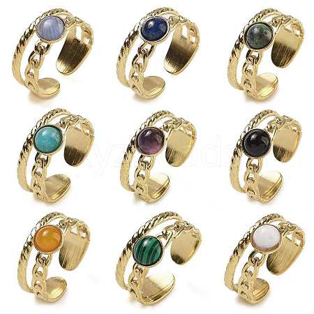 Natural & Synthetic Gemstone Finger Rings RJEW-U027-06G-1