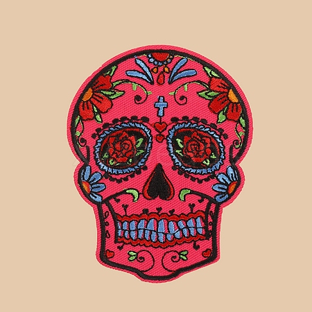 Skull Computerized Embroidery Cloth Sew on Patches PW-WG37707-02-1