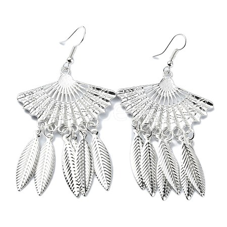 Silver Alloy Chandelier Earrings LS-EJEW-D092-02A-S-1