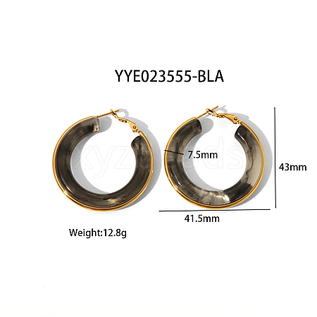 Stylish Stainless Steel Fever Hoop Earrings KA3294-6-1