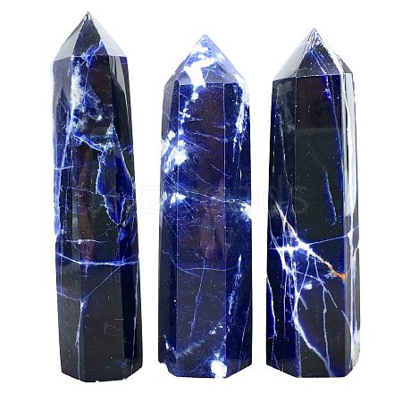 Pointed Tower Natural Sodalite Healing Stone Wands PW-WG48BFA-01-1