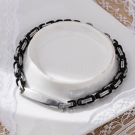 201 Stainless Steel ID Bracelets BJEW-F331-08BP-1