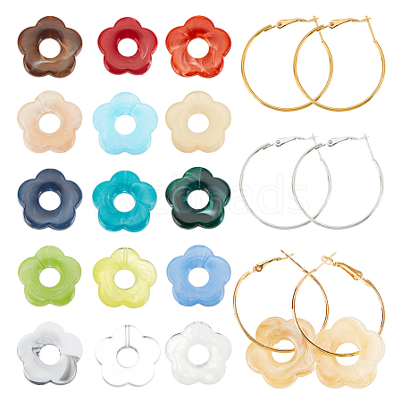 ARRICRAFT DIY Flower Hoop Earring Making Kit DIY-AR0002-52-1
