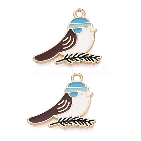 Alloy with Enamel Pendants PALLOY-Q467-04G-1