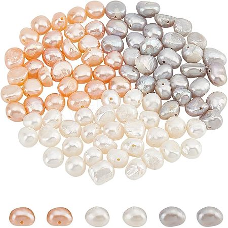  36Pcs 3 Colors Dyed Natural Cultured Freshwater Pearl Beads PEAR-NB0001-74B-1
