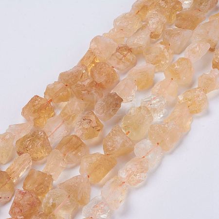 Raw Rough Natural Citrine Bead Strands G-F403-09-1