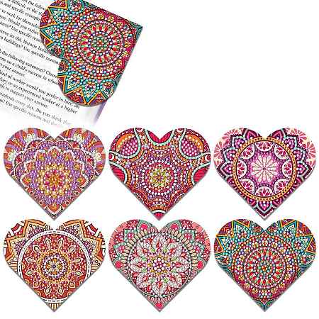 DIY Mandala Flower Heart Bookmark Diamond Painting Kit PW-WGAA97F-01-1