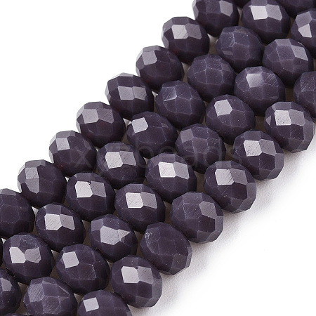 Opaque Solid Color Imitation Jade Glass Beads Strands EGLA-A044-P6mm-D11-1