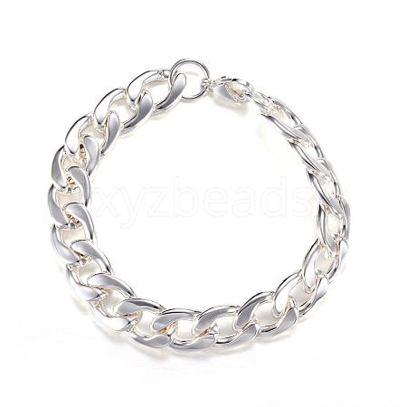 304 Stainless Steel Curb Chain Bracelets BJEW-P064-20S-1