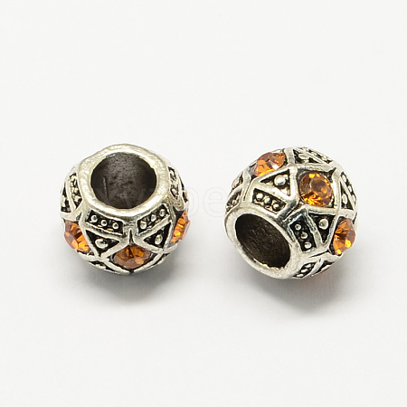 Alloy Rhinestone European Beads MPDL-R036-05E-1