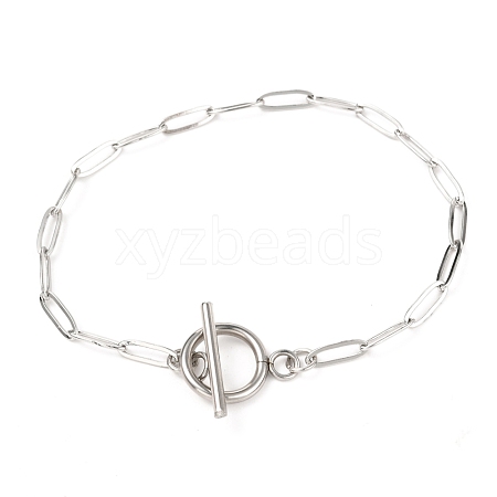 Unisex 304 Stainless Steel Paperclip Chain Bracelets BJEW-H541-04A-P-1