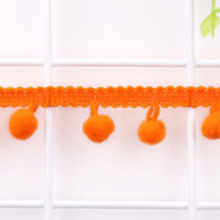 Polyester Pom Pom Ball Ribbons OCOR-WH0064-04R-1