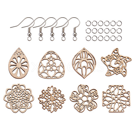 DIY Filigree Joiners Dangle Earring Making Kits DIY-TA0003-12P-1