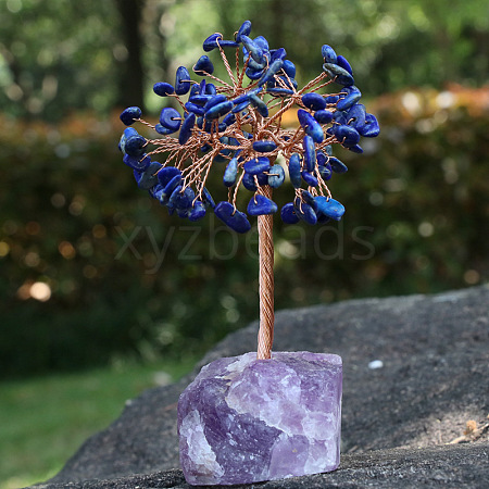 Natural Lapis Lazuli Chips Tree Decorations PW-WG91683-02-1