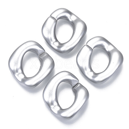 Opaque Spray Painted Acrylic Linking Rings OACR-S021-25B-B02-1