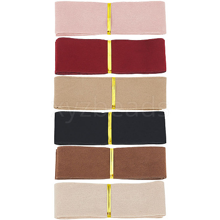 BENECREAT 6Pcs 6 Colors Flat Faux Suede Fabric Ribbons OCOR-BC0006-14A-1