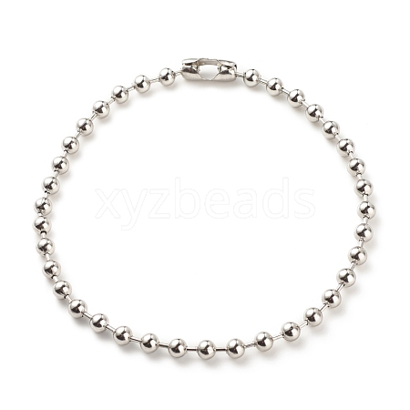 Non-Tarnish 304 Stainless Steel Ball Chains Necklace for Women NJEW-JN03892-01-1