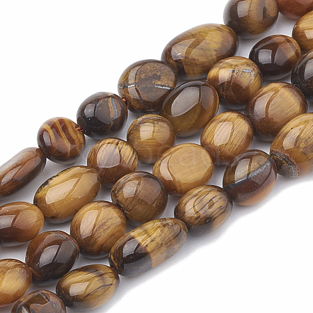 Natural Tiger Eye Beads Strands X-G-S331-6x8-001-1