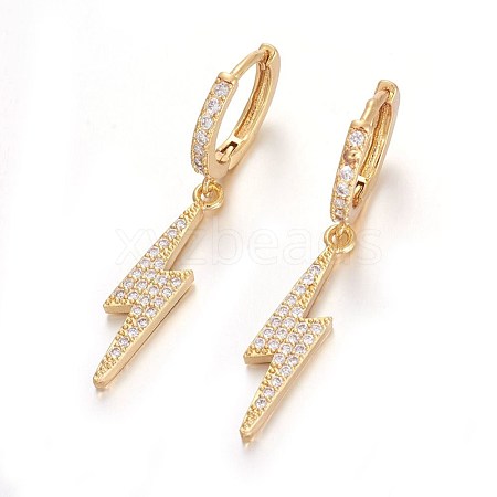 Brass Leverback Earrings EJEW-E234-02G-1