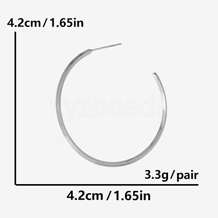 304 Stainless Steel Fashion Circle Stud Earrings JZ8742-1-1