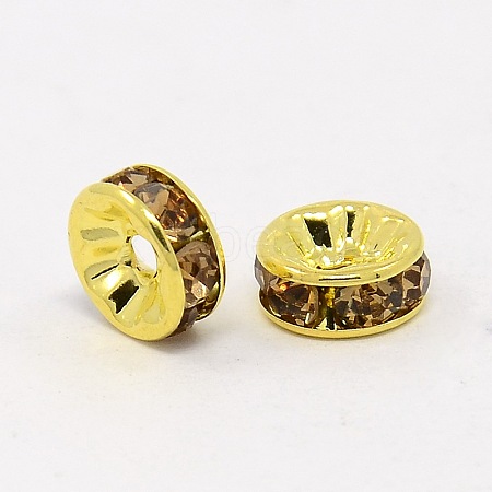 Brass Grade A Rhinestone Spacer Beads RSB036NF-05G-1