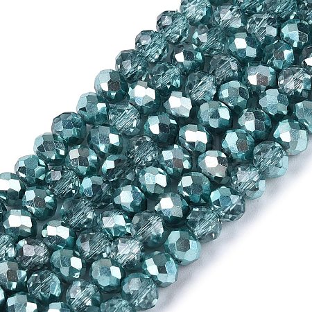 Transparent Electroplate Glass Beads Strands LS-EGLA-Q131-01A-03-1