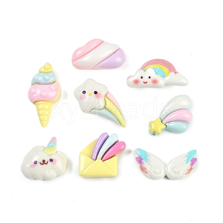 Summer Theme Resin Cabochons RESI-H166-18-1